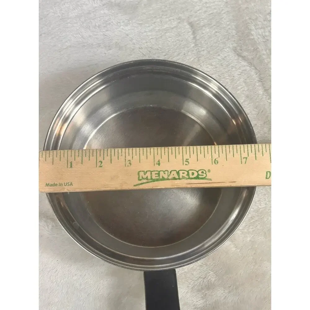 INKOR 5 Ply 7.5 “ Fry Pan Skillet with Lid T304 Stainless Steel Made In USAd